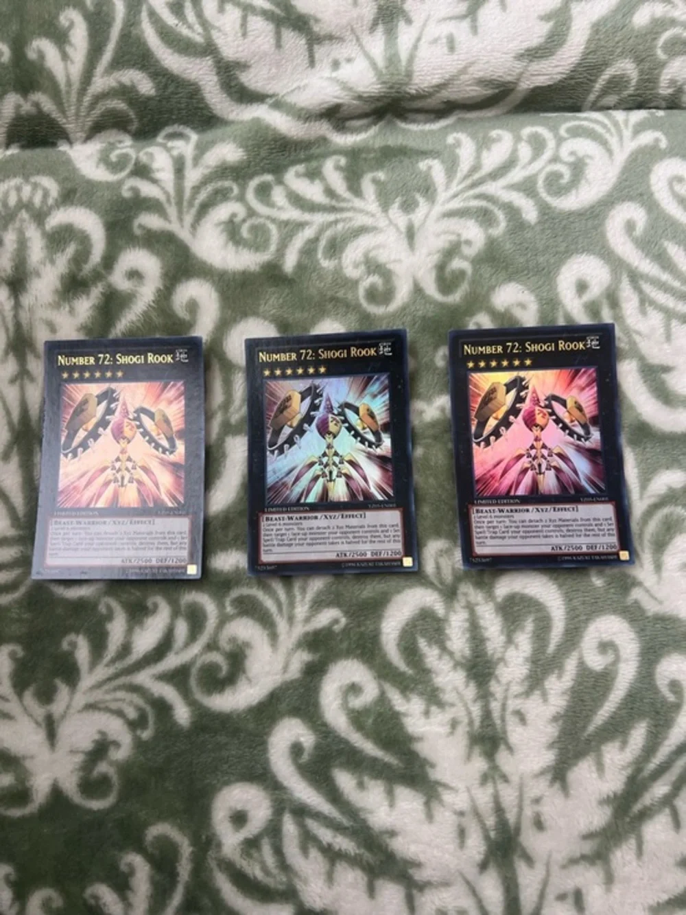 Number 72: Shogi Rook YZ05-EN001 Ultra Rare - Limited Edition LP Card 3 Ct